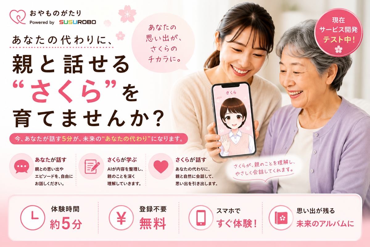 おやものがたり - 親との思い出をまとめる新機能